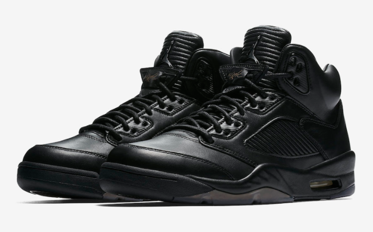 New Air Jordan 5 Premium Flight Jacket Black Shoes